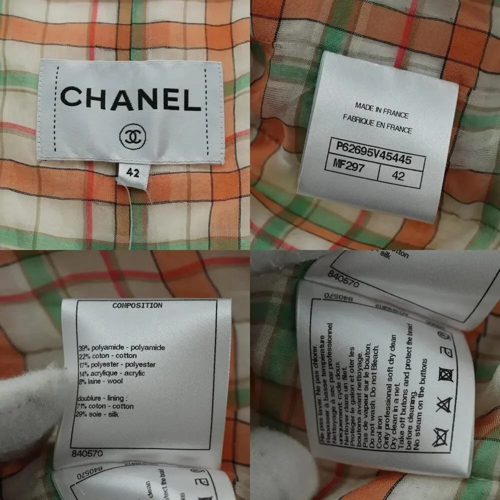 Chanel Tweed Jacket White Cotton